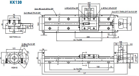 上銀KK130線(xiàn)性模組圖 上銀KK130線(xiàn)性模組圖