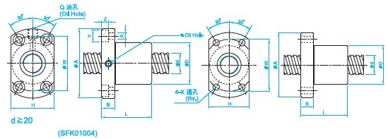 SFK1002滾珠絲杠圖 SFK1002滾珠絲杠螺母圖